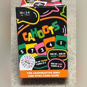 NWT Cahoots- The cooperative hint and sync card game
- 3-8 players